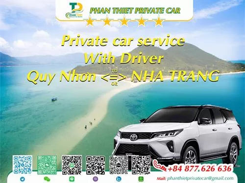 Car rental Quy Nhon <=> Nha Trang (private car with driver)